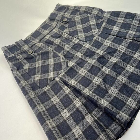 Michael Kors Virgin Wool Blend Plaid Schoolgirl skirt Women's size 4 Black Gray - Picture 2 of 12
